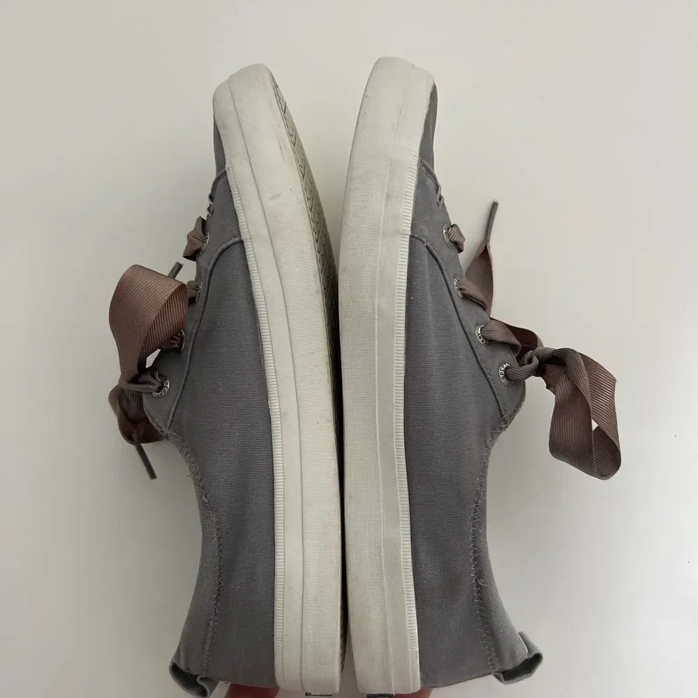 Sperry Top Sider‎ Ribbon Laced Boat Sneakers Gray Women's 8.5